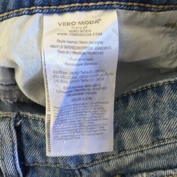 Vero Moda Jeans 28 x 32 Womens Low Rise Distressed Tapered Y2K - Picture 5 of 6